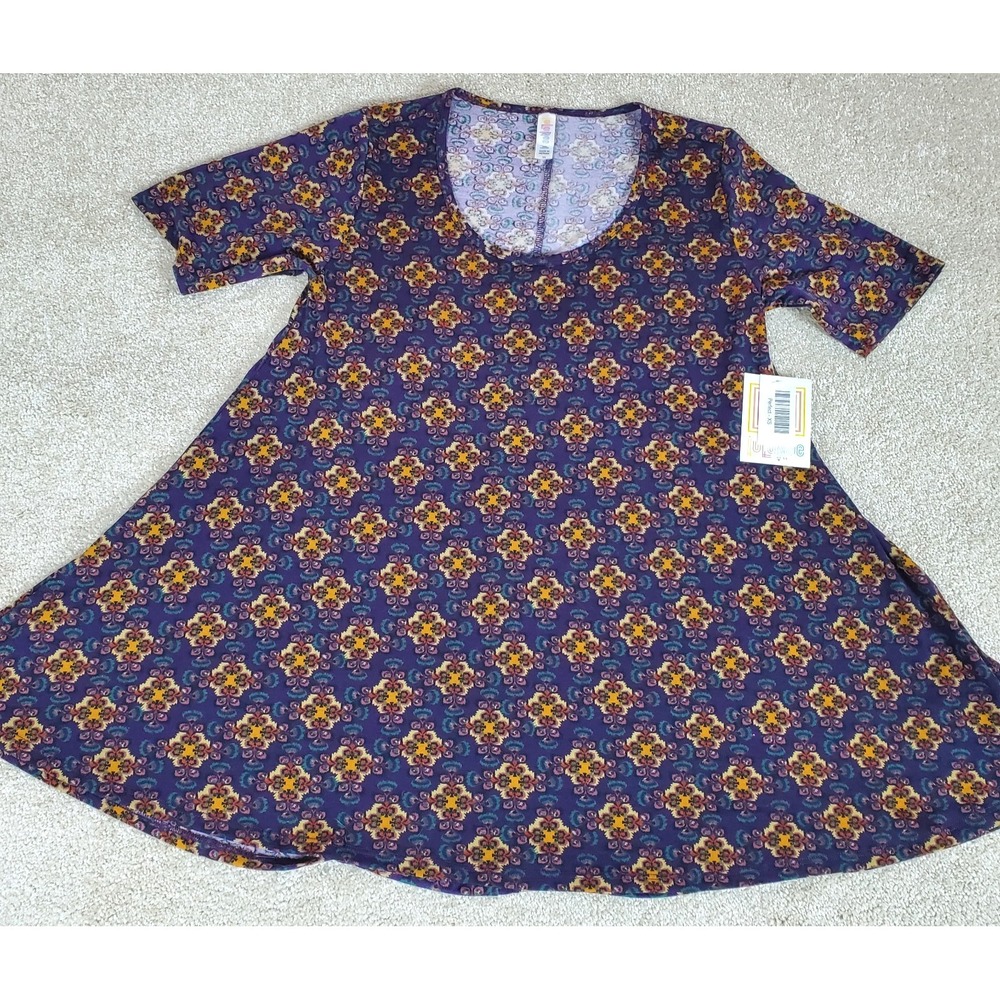 LULAROE Women's Perfect Tee Top Size XS Navy Round Neck NWTGS Stretchy Fabric